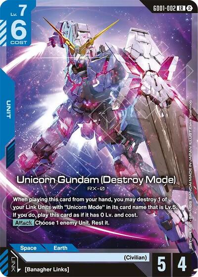 Unicorn Gundam (Destroy Mode) - Deck Build Box Freedom Ascension Gundam spoiler